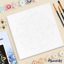 Load image into Gallery viewer, Mini Paint by numbers Autumn Mandala 20x20cm already framed