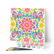 Load image into Gallery viewer, Paint by numbers kit for adults Mini Paint by numbers Butterfly Mandala 20x20cm already framed Figured'Art UK