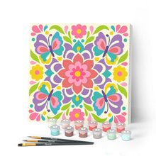 Load image into Gallery viewer, Paint by numbers kit for adults Mini Paint by numbers Butterfly Mandala 20x20cm already framed Figured'Art UK