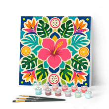 Load image into Gallery viewer, Paint by numbers kit for adults Mini Paint by numbers Hibiscus Mandala 20x20cm already framed Figured'Art UK