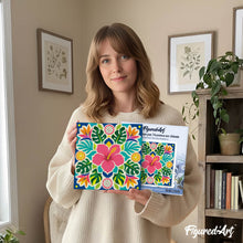 Load image into Gallery viewer, Mini Paint by numbers Hibiscus Mandala 20x20cm already framed