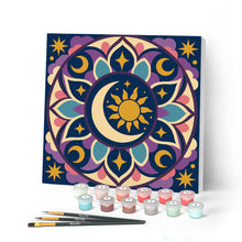 Load image into Gallery viewer, Paint by numbers kit for adults Mini Paint by numbers Celestial Mandala 20x20cm already framed Figured'Art UK