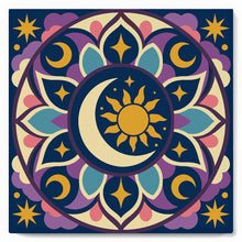 Load image into Gallery viewer, Mini Paint by numbers Celestial Mandala 20x20cm already framed