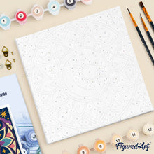 Load image into Gallery viewer, Mini Paint by numbers Celestial Mandala 20x20cm already framed
