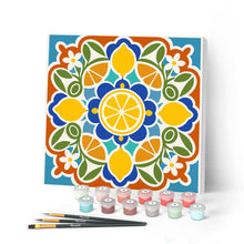 Load image into Gallery viewer, Paint by numbers kit for adults Mini Paint by numbers Citrus Mandala 20x20cm already framed Figured'Art UK