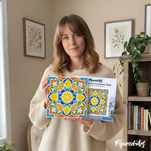 Load image into Gallery viewer, Mini Paint by numbers Citrus Mandala 20x20cm already framed