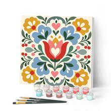 Load image into Gallery viewer, Paint by numbers kit for adults Mini Paint by numbers Floral Mandala 20x20cm already framed Figured'Art UK