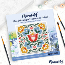 Load image into Gallery viewer, Mini Paint by numbers Floral Mandala 20x20cm already framed