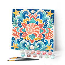 Load image into Gallery viewer, Paint by numbers kit for adults Mini Paint by numbers Seashell Mandala 20x20cm already framed Figured'Art UK