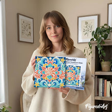 Load image into Gallery viewer, Mini Paint by numbers Seashell Mandala 20x20cm already framed