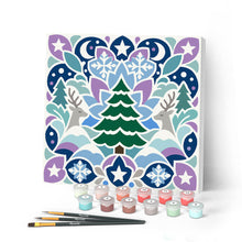 Load image into Gallery viewer, Paint by numbers kit for adults Mini Paint by numbers Christmas Mandala 20x20cm already framed Figured'Art UK