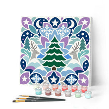 Load image into Gallery viewer, Paint by numbers kit for adults Mini Paint by numbers Christmas Mandala 20x20cm already framed Figured'Art UK