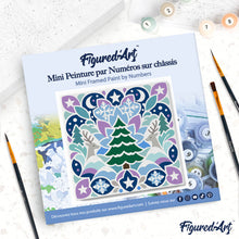 Load image into Gallery viewer, Mini Paint by numbers Christmas Mandala 20x20cm already framed