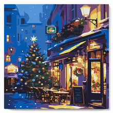 Load image into Gallery viewer, Mini Paint by numbers Festive Night Café 20x20cm already framed