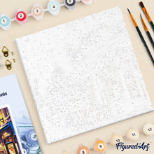Load image into Gallery viewer, Mini Paint by numbers Festive Night Café 20x20cm already framed