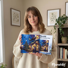 Load image into Gallery viewer, Mini Paint by numbers Festive Night Café 20x20cm already framed
