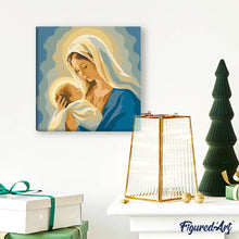 Load image into Gallery viewer, Mini Paint by numbers Mary's Embrace 20x20cm already framed