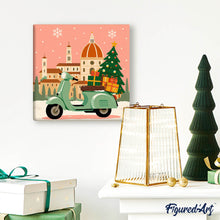 Load image into Gallery viewer, Mini Paint by numbers Christmas in Florence 20x20cm already framed