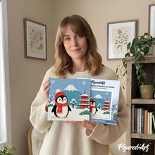 Load image into Gallery viewer, Mini Paint by numbers Penguin by Mount Fuji 20x20cm already framed