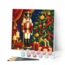 Load image into Gallery viewer, Paint by numbers kit for adults Mini Paint by numbers Christmas Nutcracker 20x20cm already framed Figured'Art UK