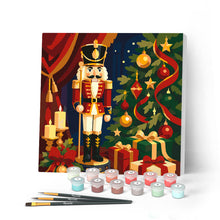 Load image into Gallery viewer, Paint by numbers kit for adults Mini Paint by numbers Christmas Nutcracker 20x20cm already framed Figured'Art UK