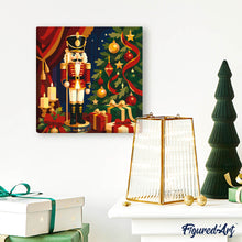 Load image into Gallery viewer, Mini Paint by numbers Christmas Nutcracker 20x20cm already framed