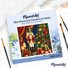 Load image into Gallery viewer, Mini Paint by numbers Christmas Nutcracker 20x20cm already framed