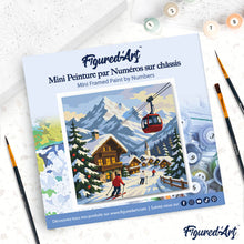 Load image into Gallery viewer, Mini Paint by numbers Alpine Winter Holiday 20x20cm already framed