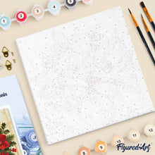 Load image into Gallery viewer, Mini Paint by numbers Christmas Poinsettias 20x20cm already framed