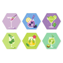 Load image into Gallery viewer, Mini Paint by Numbers Set - Hexagons (6 pieces) - Cocktail Pastel Set Figured'Art