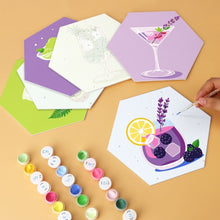 Load image into Gallery viewer, Mini Paint by Numbers Set - Hexagons (6 pieces) - Cocktail Pastel Set