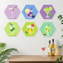 Load image into Gallery viewer, Mini Paint by Numbers Set - Hexagons (6 pieces) - Cocktail Pastel Set