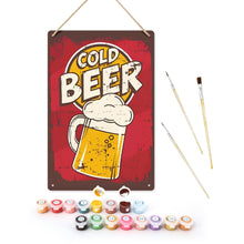 Load image into Gallery viewer, Paint by Numbers Metal Poster - Cold Beer Mug Figured'Art