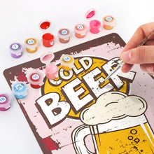 Load image into Gallery viewer, Paint by Numbers Metal Poster - Cold Beer Mug