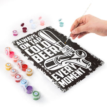Load image into Gallery viewer, Paint by Numbers Metal Poster - Cold Beer Black&amp;White