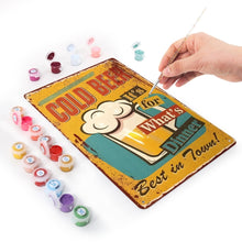 Load image into Gallery viewer, Paint by Numbers Metal Poster - Cold Beer for Dinner