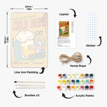 Load image into Gallery viewer, Paint by Numbers Metal Poster - Cold Beer for Dinner