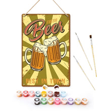 Load image into Gallery viewer, Paint by Numbers Metal Poster - Fresh Beer Two Mugs Figured'Art