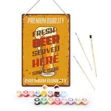 Load image into Gallery viewer, Paint by Numbers Metal Poster - Fresh Beer Served Here Figured'Art