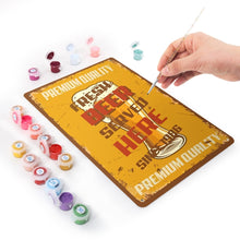 Load image into Gallery viewer, Paint by Numbers Metal Poster - Fresh Beer Served Here