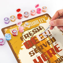 Load image into Gallery viewer, Paint by Numbers Metal Poster - Fresh Beer Served Here