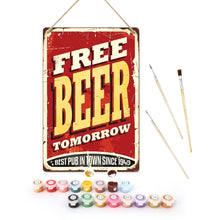 Load image into Gallery viewer, Paint by Numbers Metal Poster - Free Beer Figured'Art