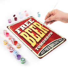 Load image into Gallery viewer, Paint by Numbers Metal Poster - Free Beer