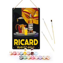 Load image into Gallery viewer, Paint by Numbers Metal Poster - Ricard Aperitif Black Figured'Art
