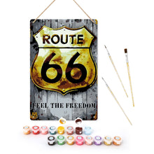 Load image into Gallery viewer, Paint by Numbers Metal Poster - Route 66 Figured'Art