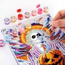Load image into Gallery viewer, Paint by Numbers Metal Poster - The Trickster and the Pumpkin