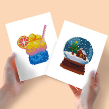 Load image into Gallery viewer, Mini Diamond Painting 15x20cm (2 pieces) - Summer Smoothie and Winter Snow Globe