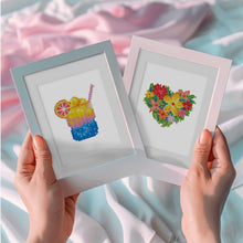 Load image into Gallery viewer, Mini Diamond Painting 15x20cm (2 pieces) - Summer Smoothie and Winter Snow Globe