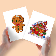 Load image into Gallery viewer, Mini Diamond Painting 15x20cm (2 pieces) - Gingerbread Man and Christmas House