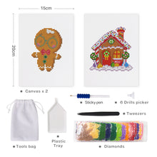 Load image into Gallery viewer, Mini Diamond Painting 15x20cm (2 pieces) - Gingerbread Man and Christmas House